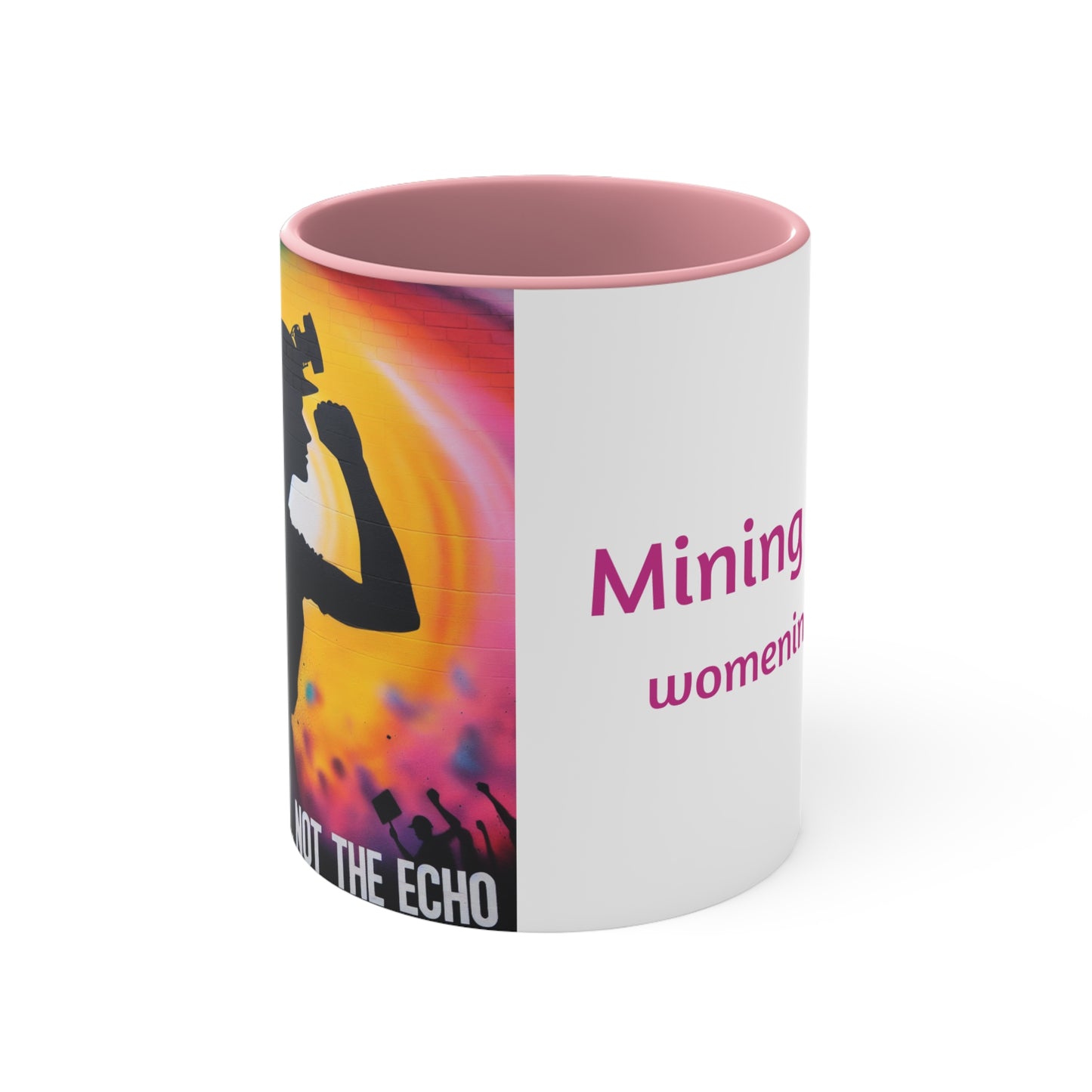 Empowerment Themed Colorful Accent Mugs, Inspirational Gift for Women, Motivational Coffee Cup, Activism Mug, Be The Change Mug