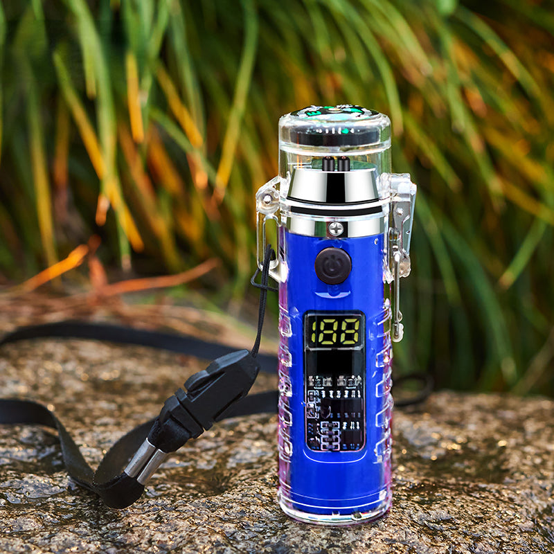 Ignite your outdoor adventures with the Rechargeable Electric Lighter! Featuring a savvy LED compass, a double arc for flameless ignition, USB charging, and portability for on-the-go use. It's water-resistant, doubles as an L - Women In Mining