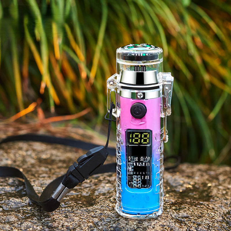 Ignite your outdoor adventures with the Rechargeable Electric Lighter! Featuring a savvy LED compass, a double arc for flameless ignition, USB charging, and portability for on-the-go use. It's water-resistant, doubles as an L - Women In Mining