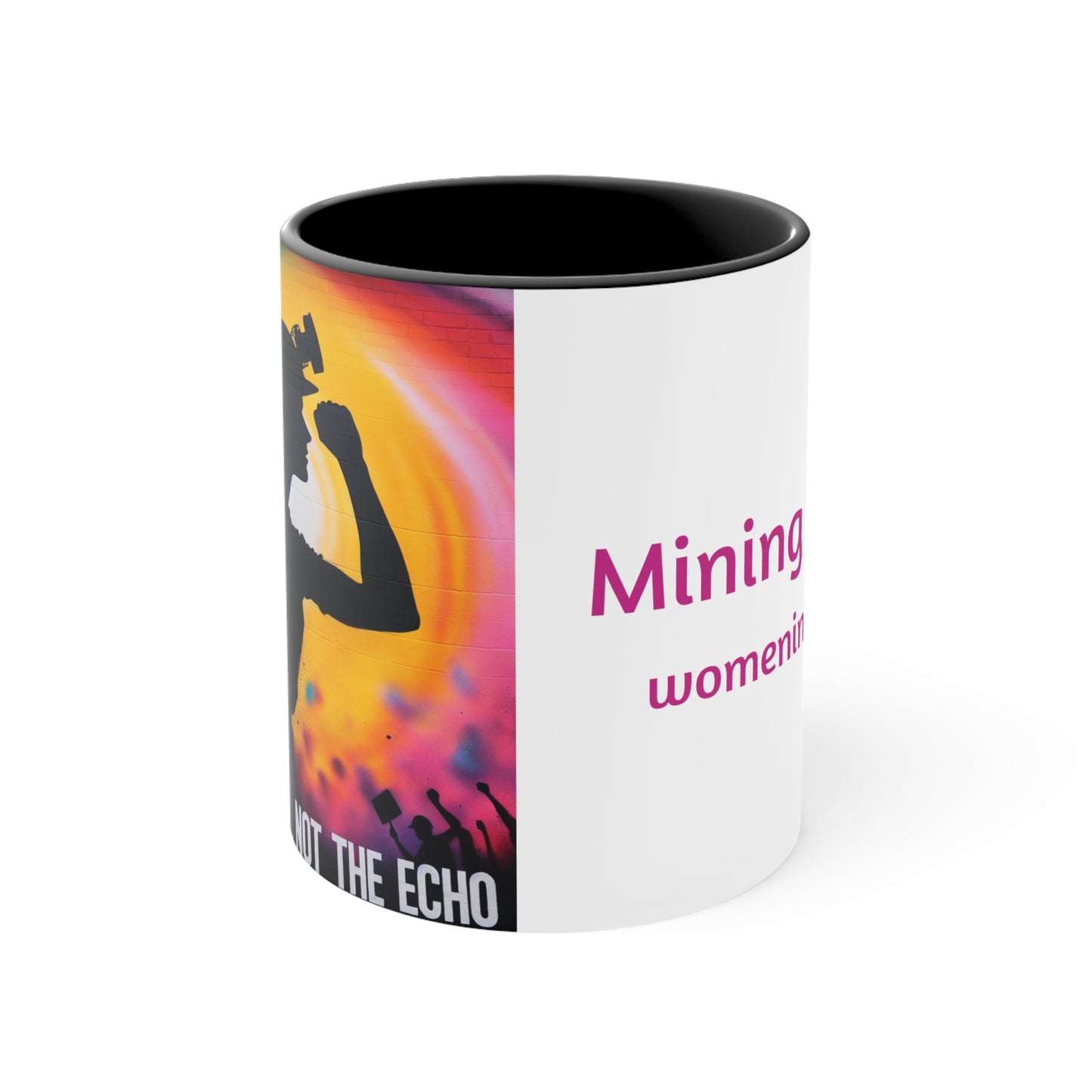 Empowerment Themed Colorful Accent Mugs, Inspirational Gift for Women, Motivational Coffee Cup, Activism Mug, Be The Change Mug