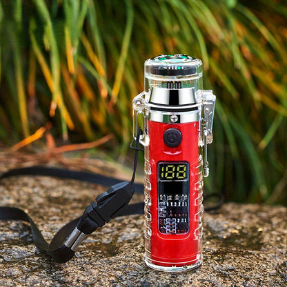 Ignite your outdoor adventures with the Rechargeable Electric Lighter! Featuring a savvy LED compass, a double arc for flameless ignition, USB charging, and portability for on-the-go use. It's water-resistant, doubles as an L - Women In Mining
