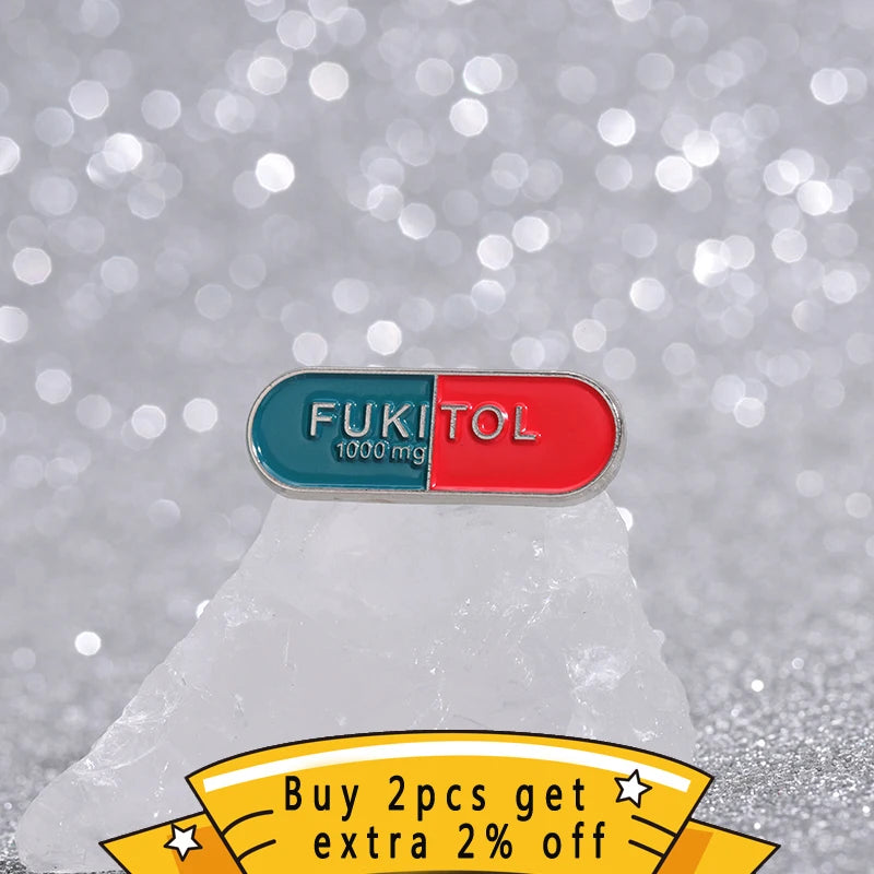 Enamel Pins for back packs Fukitol Pill - Women In Mining