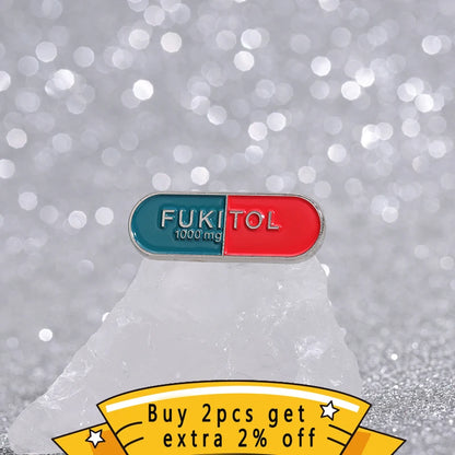 Enamel Pins for back packs Fukitol Pill - Women In Mining