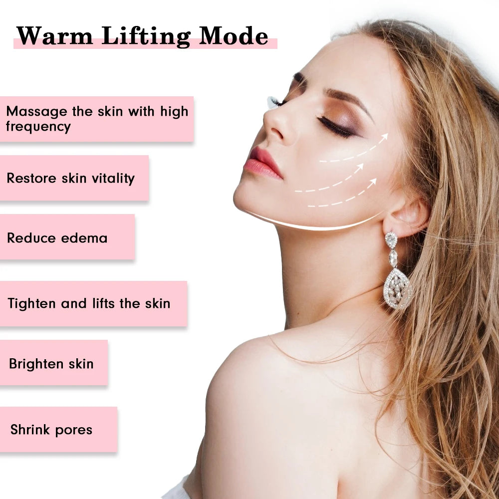 EMS Facial Massager LED Light therapy Sonic Ion Vibration Skin Tightening Face Lifting Anti Wrinkle Device - Women In Mining