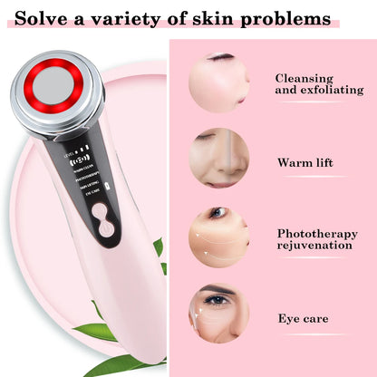 EMS Facial Massager LED Light therapy Sonic Ion Vibration Skin Tightening Face Lifting Anti Wrinkle Device - Women In Mining