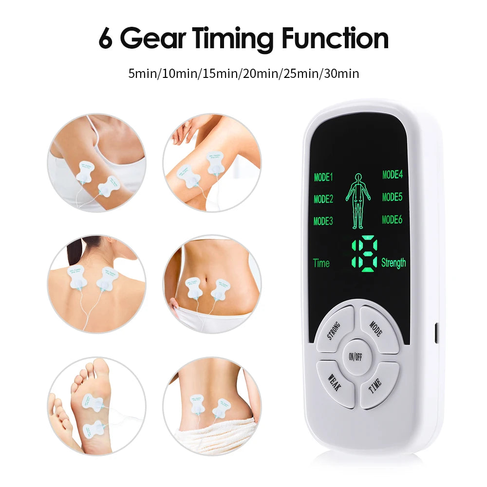 EMS Pulse Electric Muscle Stimulator Back Neck Body Massager Tens Acupuncture Meridian Physiotherapy Digital Massage Tools - Women In Mining