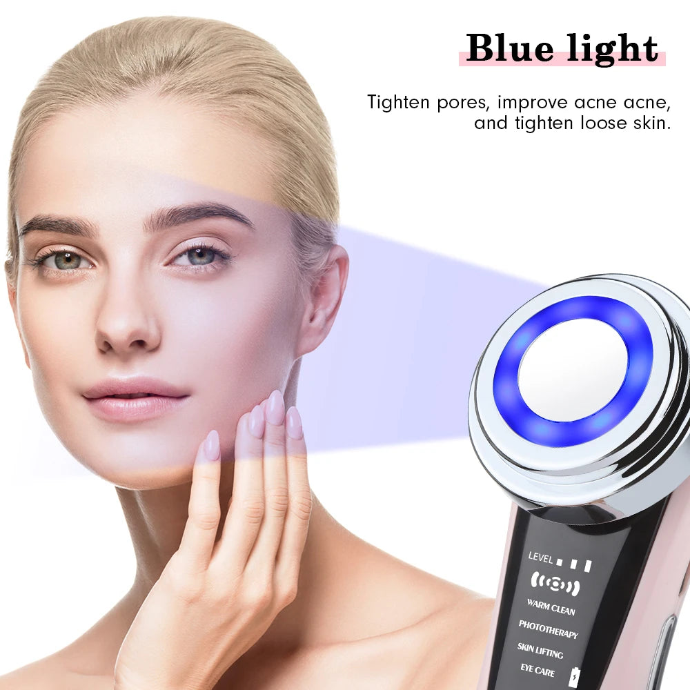 EMS Facial Massager LED Light therapy Sonic Ion Vibration Skin Tightening Face Lifting Anti Wrinkle Device - Women In Mining