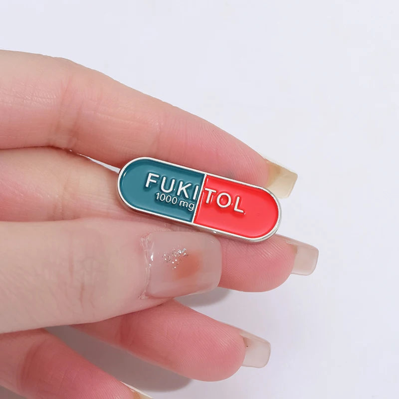 Enamel Pins for back packs Fukitol Pill - Women In Mining