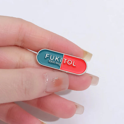 Enamel Pins for back packs Fukitol Pill - Women In Mining