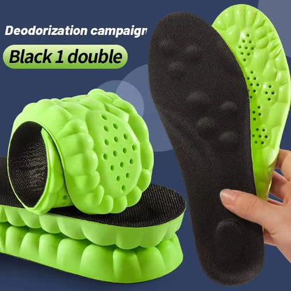 4D Sport Insole Super Soft Shoes Sole Pads for Feet Shock Absorption Shoe Sole Arch Support Orthopedic Inserts - Women In Mining